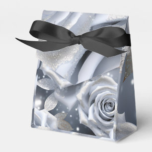 Silberne Rose Geschenkschachtel