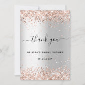 Silberne Rose Gold Brautparty danke Karte (Vorderseite)