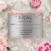 Silberne Rose Gold elegante Hochzeitsfeier UAWG Mitteilungskarte