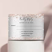 Silberne Rose Gold elegante Hochzeitsfeier UAWG Mitteilungskarte