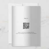 Silberne Rose Gold florale QR Code UAWG Hochzeit Einladung (Rückseite)