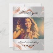 Silberne Rose Gold Foto Dankeschön Karte (Vorderseite)