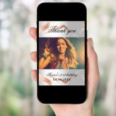 Silberne Rose Gold Foto Dankeschön Karte