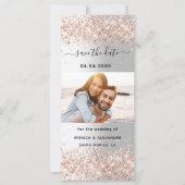 Silberne Rose Gold Foto Hochzeit Speichern Sie das (Vorderseite)