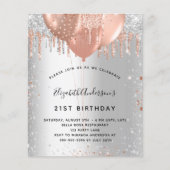 Silberne Rose Gold Glitzer Ballons Haushalt Flyer (Vorne)