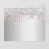 Silberne Rose Gold Glitzer Save the Date (Rückseite)