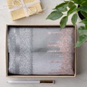 Silberne Rose Gold Glitzer Tropfen erröten elegant Seidenpapier (Geschenk)