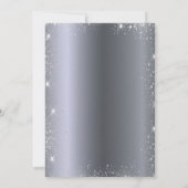 Silberne Rose Gold Glitzern elegante Luxushochzeit Einladung (Rückseite)