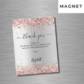 Silberne Rose Gold Magnetkarte danke Magneteinladung