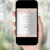 Silberne Rose Gold Moderne Luxushochzeit Einladung