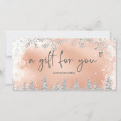 Silberne Rose Gold-Schnee-Pine-Logo-Geschenkgutsch (Vorderseite)