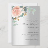 Silberne Rose Goldblütenhochzeit Einladung (Vorderseite)