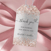 Silberne Rose Goldenes Herz Danke Hochzeit Geschenkanhänger