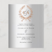 Silberne Rose Goldkranz Mono-Hochzeit (Vorderseite)