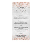 Silberne Rose Hochzeitmenü Werbekarte (Vorne)