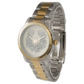 Silberne Rose Horseshoe Armbanduhr (Schrägansicht)