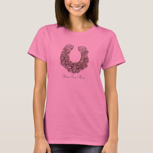 Silberne Rose Horseshoe T-Shirt (Vorderseite)