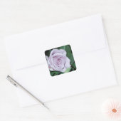 Silberne Rose Quadratischer Aufkleber (Umschlag)