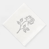 Silberne Rose Serviette (Ecke)