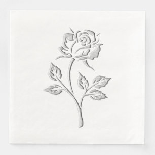 Silberne Rose Serviette