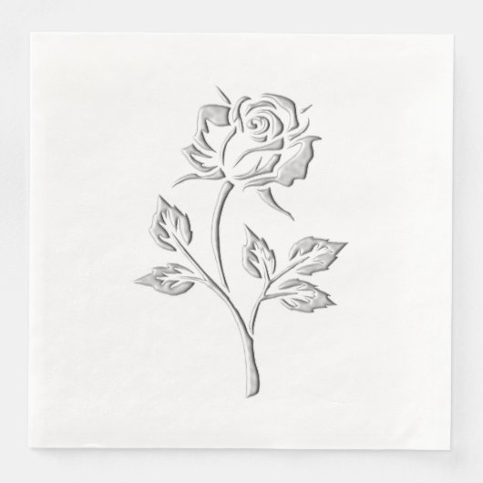 Silberne Rose Serviette (Vorderseite)