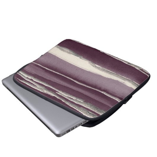 Silberne Rosen-lila abstrakter Druck Laptopschutzhülle (Vorne Knopf)