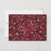 Silberne rote Schneeflocken Winterhochzeit QR-Code RSVP Karte (Rückseite)
