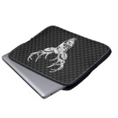 Silberne Rotwild auf Kohlenstoff-Faser-Art-Druck Laptopschutzhülle (Vorne Knopf)