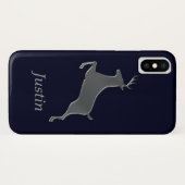 Silberne Rotwild personalisiert Case-Mate iPhone Hülle (Rückseite (Horizontal))