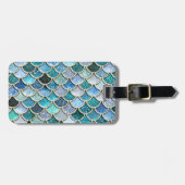 Silberne Schein-Glitzer-Meerjungfrau-Skalen Gepäckanhänger (Vorderseite horizontal)