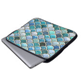 Silberne Schein-Glitzer-Meerjungfrau-Skalen Laptopschutzhülle (Vorne Knopf)