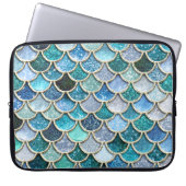 Silberne Schein-Glitzer-Meerjungfrau-Skalen Laptopschutzhülle (Vorderseite)