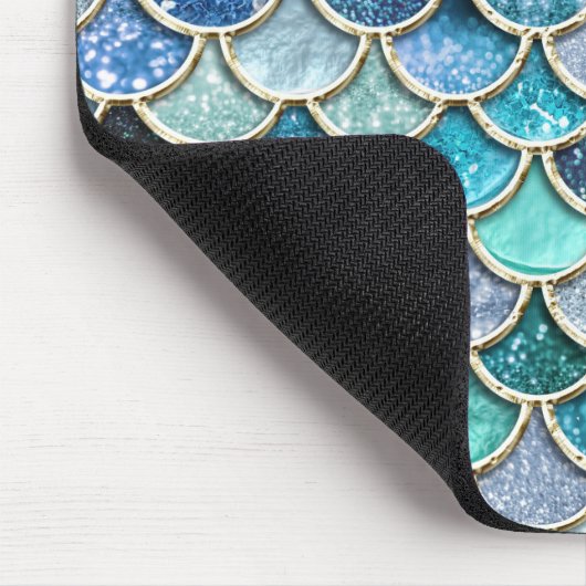 Silberne Schein-Glitzer-Meerjungfrau-Skalen Mousepad (Ecke)