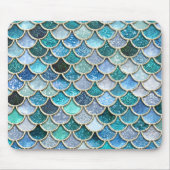 Silberne Schein-Glitzer-Meerjungfrau-Skalen Mousepad (Vorne)