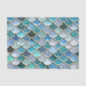 Silberne Schein-Glitzer-Meerjungfrau-Skalen Seidenpapier (Vorderseite)