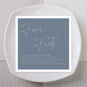 Silberne Schiefer-Fun-Facts-Hochzeit Serviette