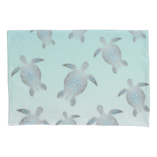 Silberne Schildkröte-Strand-Art Kissenbezug
