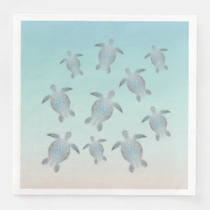 Silberne Schildkröte-Strand-Art Serviette