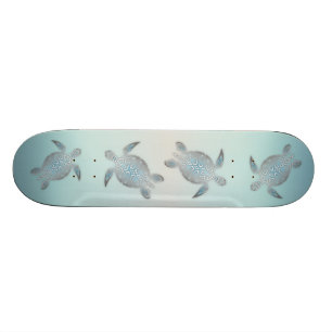 Silberne Schildkröte-Strand-Art Skateboard