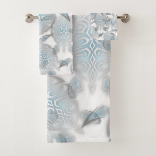 Silberne Schildkröten Muster Nautical Badhandtuch Set (Insitu)