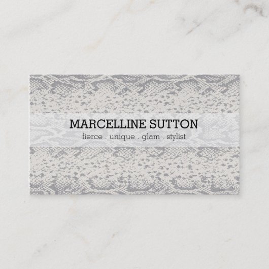 Silberne Schlangen-Haut Visitenkarte (Vorderseite)