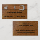 Silberne Schnalle AgedLeather Visitenkarte (Vorne/Hinten)