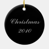 Silberne Schneeflocke auf schwarzer Keramikornament (Hinten)