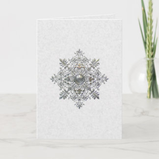 Silberne Schneeflocke-Feiertags-Karte Feiertagskarte