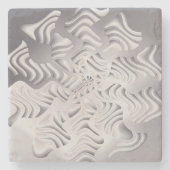 silberne Schneeflocke Steinuntersetzer (Vorderseite)