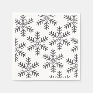 Silberne Schneeflocke-Weihnachtsservietten Serviette