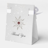 Silberne Schneeflocken Brautparty Gefälligkeitsbox Geschenkschachtel (Rückseite)
