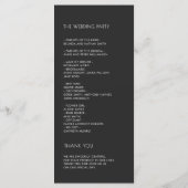 Silberne schwarze Blumenhochzeit Programm (Rückseite)