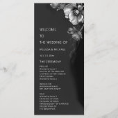 Silberne schwarze Blumenhochzeit Programm (Vorderseite)