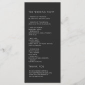 Silberne schwarze Blumenhochzeit Programm (Rückseite)